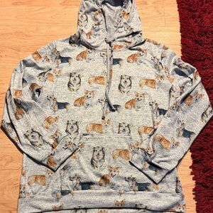 Corgi soft, long sleeve hoodie size extra large